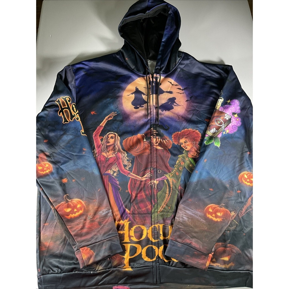 Hocus Pocus movie pullover Jacket size 5XL pockets Gearhumans 3D all over print